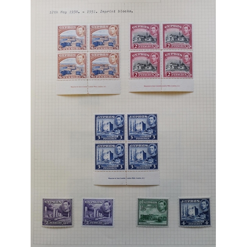 322 - CYPRUS.  QV-early QE M/U collection on leaves  early issues in mixed condition  incl. GB overprints ... 