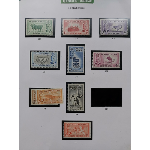 346 - FALKLAND IS.  KGVI M collection incl. 1938-50 5/- (2 shades) and 10/- (2 shades)  and 1952 to £1. (2... 