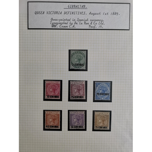 365 - GIBRALTAR.  QV fair to fine M collection with 1886 to 1/-  1886-7 2d to 1/-  1889 to 75c on 1/-  188... 