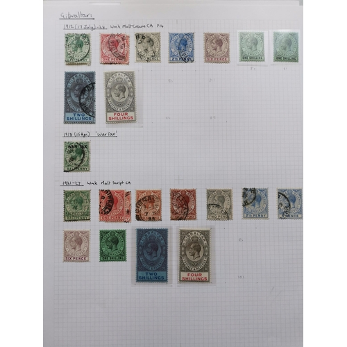 366 - GIBRALTAR.  QV to 1960 M and U collection on leaves incl. 1889 to 75c on 1/- M or U  later QV vals t... 