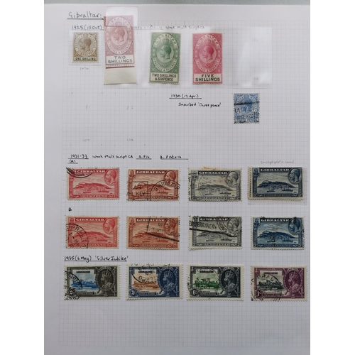 366 - GIBRALTAR.  QV to 1960 M and U collection on leaves incl. 1889 to 75c on 1/- M or U  later QV vals t... 