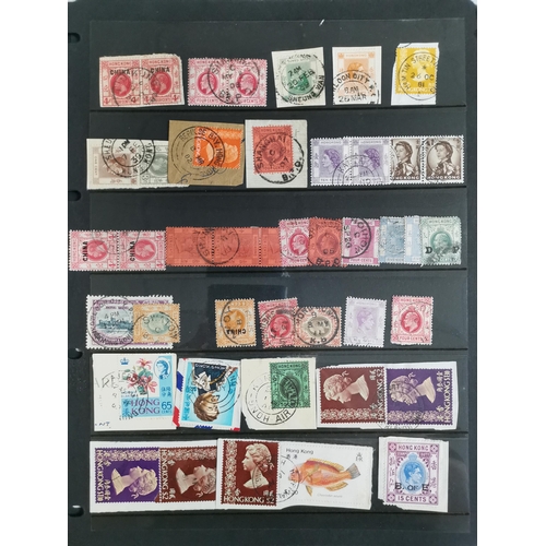 390 - HONG KONG.  POSTMARKS. Used range mainly of Treaty Ports on leaves  usual mixed condition  cds's  od... 