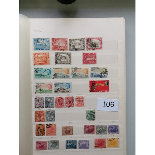 106 - MIXED WORLD.  General BC used collection in 2 stockbooks  QV onwards. (many 100's)