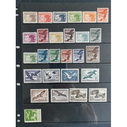 125 - FOREIGN COUNTRIES.  AIR ISSUES. A group of middle period sets/values  incl. Austria 1950-53 Birds se... 