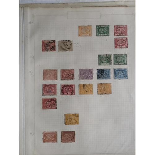 169 - EGYPT.  M and U early to middle period collections on leaves  better noted incl. 1922 Monarchy 100m ... 