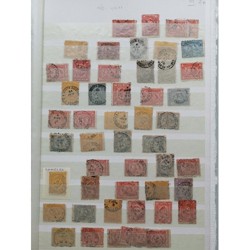 170 - EGYPT.  Duplicated ranges of early Pyramid types on stocksheets  used  with some postmark interest. ... 