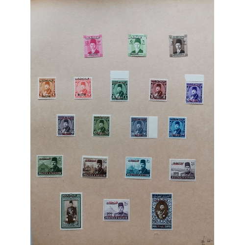 175 - EGYPT.  OCCUPATION OF GAZA. 1948 set of 19 to £1  Air set of 12 and Express Letter 40m  and with add... 