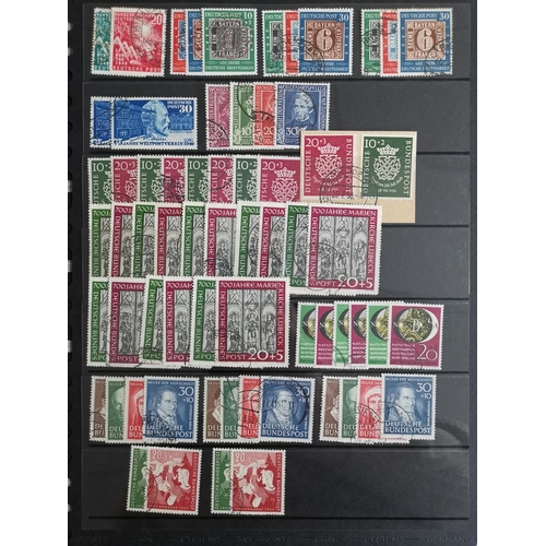 204 - GERMANY.  WEST GERMANY. 1949-53 fine used sets incl. 1949 Centenary x 3  Relief  1950 Bach x 5  1951... 