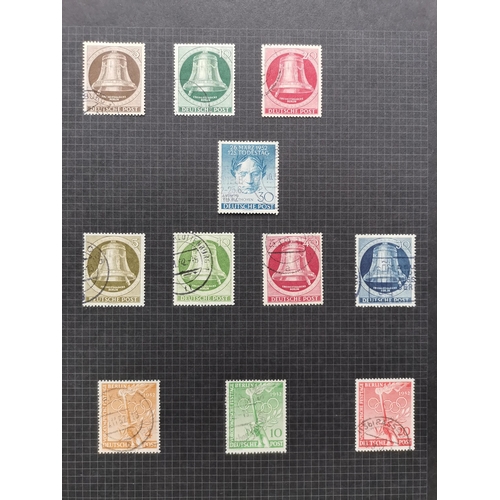 207 - GERMANY.  WEST BERLIN. 1949-57 used collection incl. 1949 UPU less 1Dm  Goethe  1950 ERP  Lortzing  ... 