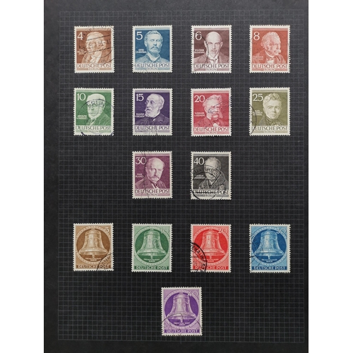 207 - GERMANY.  WEST BERLIN. 1949-57 used collection incl. 1949 UPU less 1Dm  Goethe  1950 ERP  Lortzing  ... 