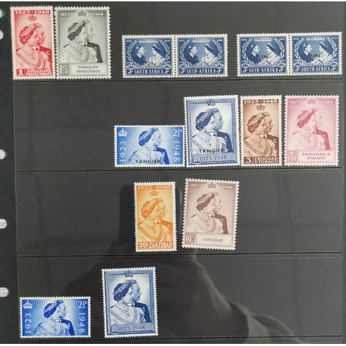 27 - MIXED WORLD.  1948 SW fairly complete M on Hagners incl. HK  Singapore  Malayan States but no Falkla... 