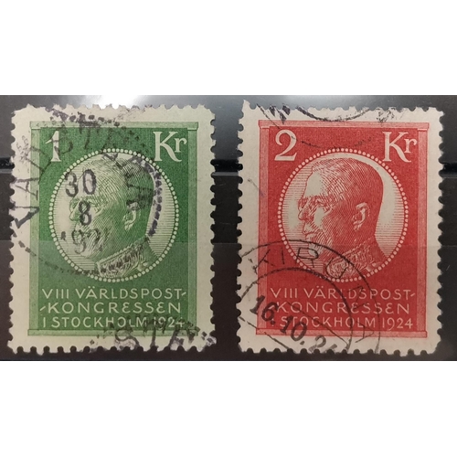 296 - SWEDEN.  1924 UPU Congress 1k and 2k FU. SG158-9. Cat. £335. (2)