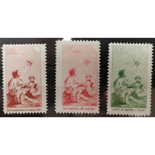 301 - SWITZERLAND.  1912 Pro-Juventute semi-official set of 3 o.g. (3)