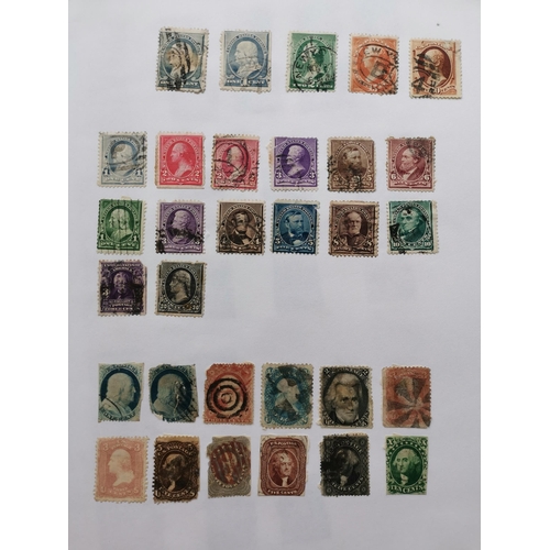 311 - UNITED STATES OF AMERICA.  Old-time collection on leaves  very mixed condition  incl. 1851-57 5c use... 