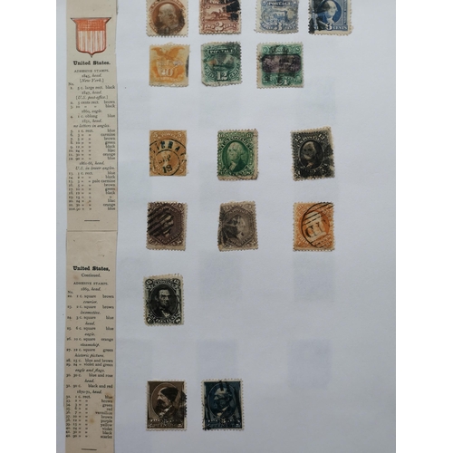 311 - UNITED STATES OF AMERICA.  Old-time collection on leaves  very mixed condition  incl. 1851-57 5c use... 