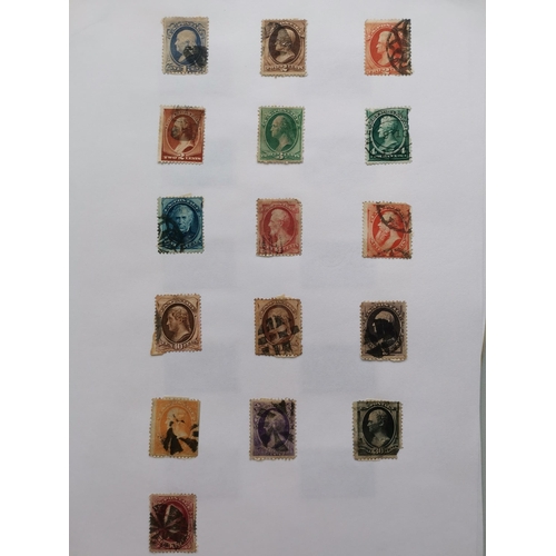 311 - UNITED STATES OF AMERICA.  Old-time collection on leaves  very mixed condition  incl. 1851-57 5c use... 