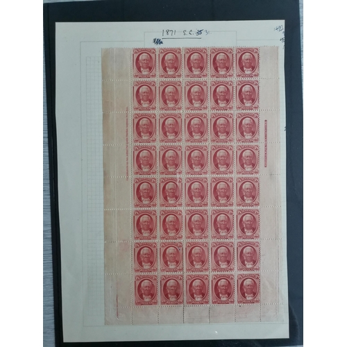 319 - UNITED STATES OF AMERICA.  HAWAII. 1864-78 18c rose-red fresh unused block of 40 (5 x 8) with margin... 