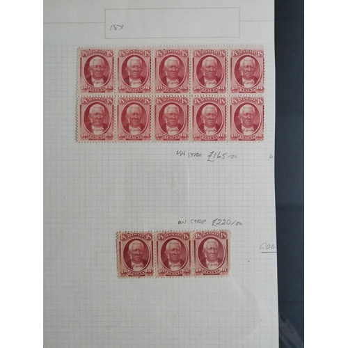 320 - UNITED STATES OF AMERICA.  HAWAII. 1864-78 18c rose-red fresh unused block of 10 (5 x 2) and strip o... 