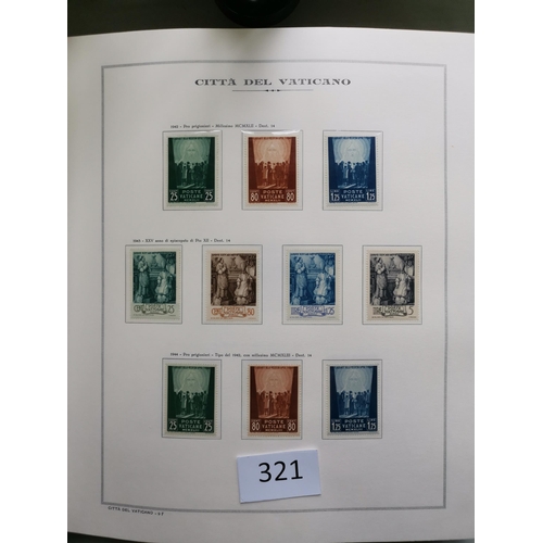 321 - VATICAN.  1929-86 UM collection in Marini printed album  comprehensive lot incl. 1934 surcharge set ... 