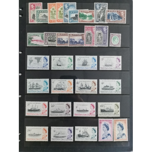 36 - MIXED WORLD.  Collection of KGVI and early QE defins (nearly all complete sets) M on 12 stocksheets ... 