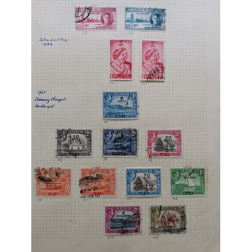 81 - MIXED WORLD.  MIDDLE EAST.  M and U collection on leaves  varied condition  incl. Aden and States  B... 