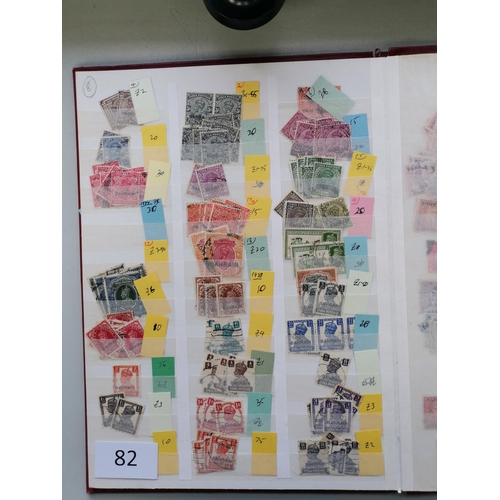 82 - MIXED WORLD.  MIDDLE EAST. A used stock with many overprints on GB or India  incl. higher values  in... 