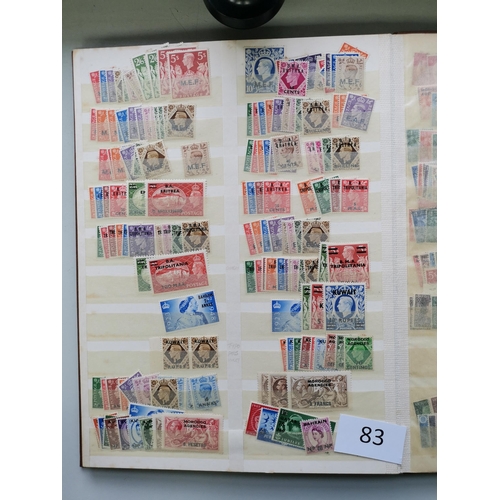 83 - MIXED WORLD.  OVERPRINTS ON GB. Extensive M and U ranges in stockbook  condition a little mixed  wit... 