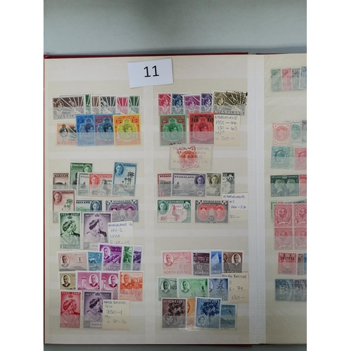 11 - MIXED WORLD.  BC ranges in stockbook  mainly QV-KGVI  varied condition but many useful vals/sets  in... 