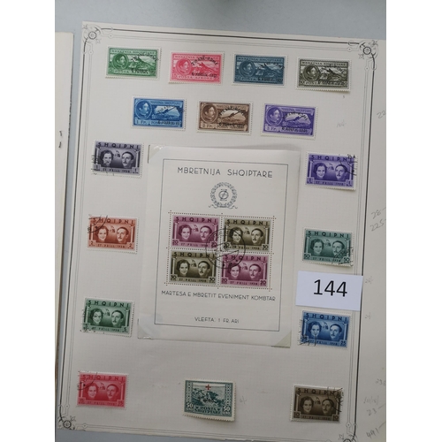 144 - ALBANIA.  1921-1940 M and U collection on printed leaves  incl. 1924 Red Cross SG157-60 FU  1928 Ass... 