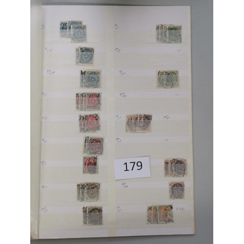 179 - DENMARK.  Mainly U collection of 19th century issues with some duplication on stocksheets. (100's)