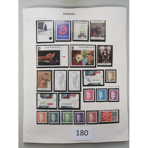 180 - DENMARK.  1996-2010 UM collection on leaves  apparently fairly comprehensive. Cat. £1 396 + machine ... 