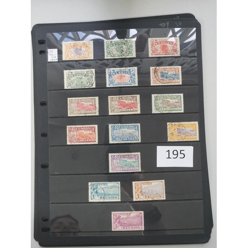 195 - FRANCE.  REUNION. Used collection on stocksheets  from early issues to c.late 1940's  many better in... 