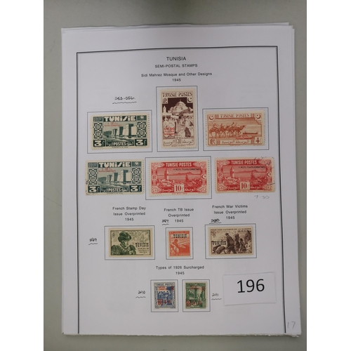 196 - FRANCE.  TUNISIA. 1944 to 1956 collection on leaves  some issues both M and FU. STC £700+. (approx. ... 