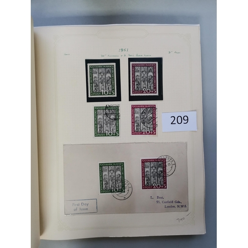 209 - GERMANY.  WEST GERMANY. 1949-55 collection in album probably complete M (Posthorn set mounted  other... 