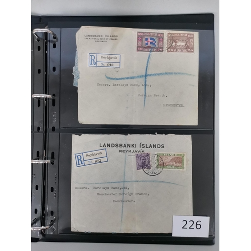 226 - ICELAND.  Used collection in binder incl. 1873 2sk blue  3sk  4sk (2)  8sk and 16sk (3) with faults ... 