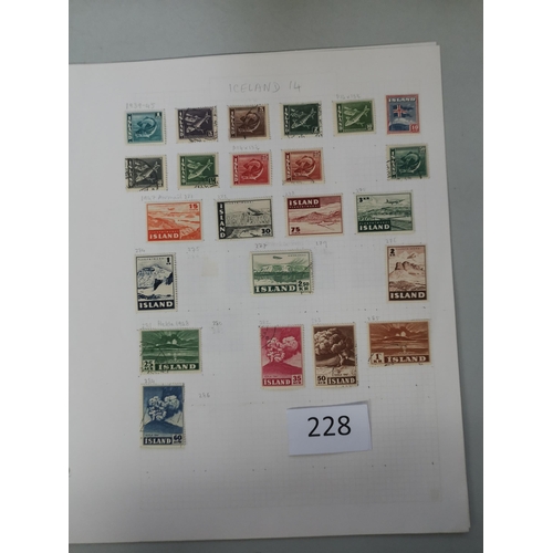 228 - ICELAND.  1930 to mid 1950's M and U collection on leaves  incl. 1930 Parliament M vals to 50a and 5... 