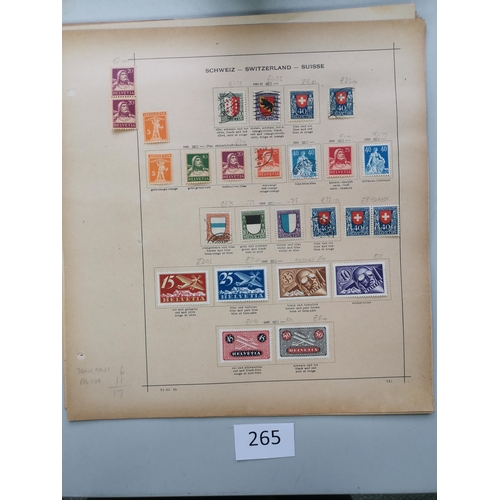 265 - SWITZERLAND.  A collection on leaves from early issues to 1930's  M and U  early imperfs used incl. ... 