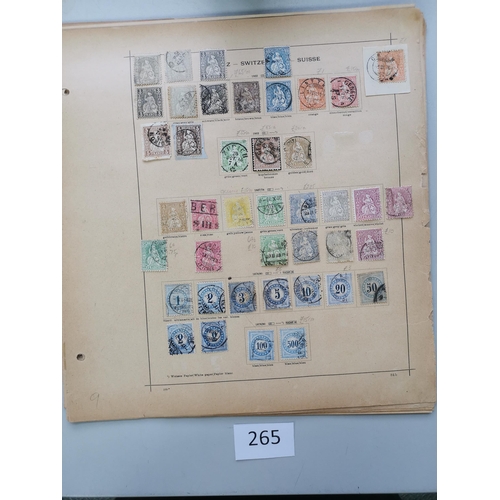 265 - SWITZERLAND.  A collection on leaves from early issues to 1930's  M and U  early imperfs used incl. ... 