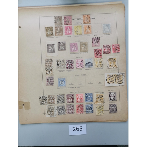 265 - SWITZERLAND.  A collection on leaves from early issues to 1930's  M and U  early imperfs used incl. ... 