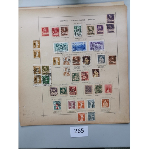 265 - SWITZERLAND.  A collection on leaves from early issues to 1930's  M and U  early imperfs used incl. ... 