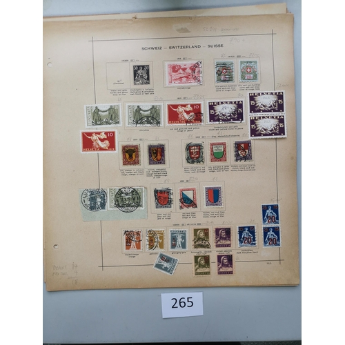 265 - SWITZERLAND.  A collection on leaves from early issues to 1930's  M and U  early imperfs used incl. ... 