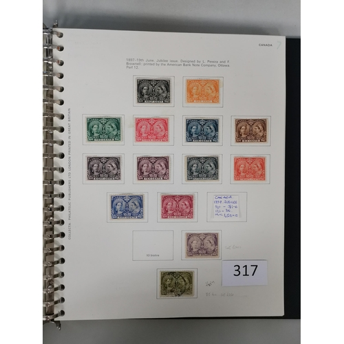 317 - CANADA.  A collection in printed album incl. 1897 Jubilee to $1 and $4 o.g. and $5 with small thin b... 