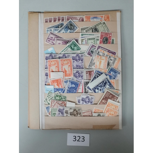 323 - CAYMAN IS.  M or UM ranges on 7 old time stocksheets  condition a little mixed  incl. KEVII vals to ... 