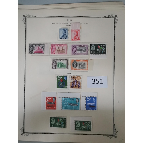 351 - FIJI.  Mainly M or UM collection on printed leaves to 1969  varied condition  incl. KGVI and QE defi... 