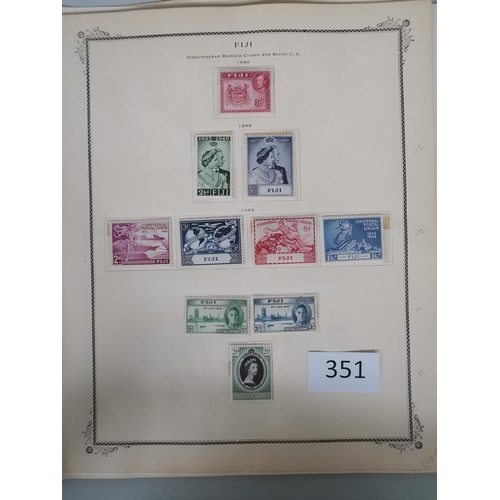 351 - FIJI.  Mainly M or UM collection on printed leaves to 1969  varied condition  incl. KGVI and QE defi... 