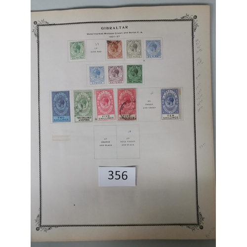 356 - GIBRALTAR.  Collection to 1969 on printed leaves incl. QV used vals to 1/-  then M (much unmounted) ... 