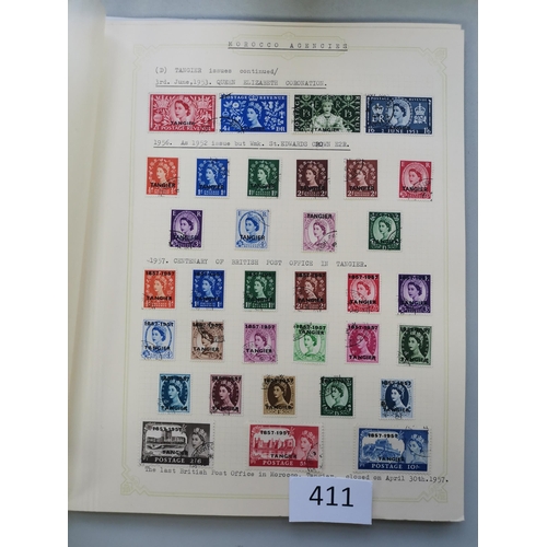 411 - MOROCCO AGENCIES.  A used collection on leaves  mainly fine  incl. British currency KEVII vals to 2/... 