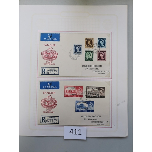 411 - MOROCCO AGENCIES.  A used collection on leaves  mainly fine  incl. British currency KEVII vals to 2/... 