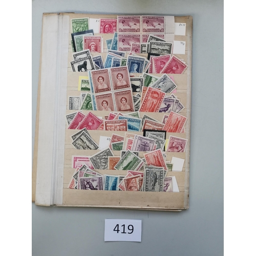 419 - NEWFOUNDLAND.  Nearly all M or UM ranges on 6 old time stocksheets  with useful pictorials etc. Also... 