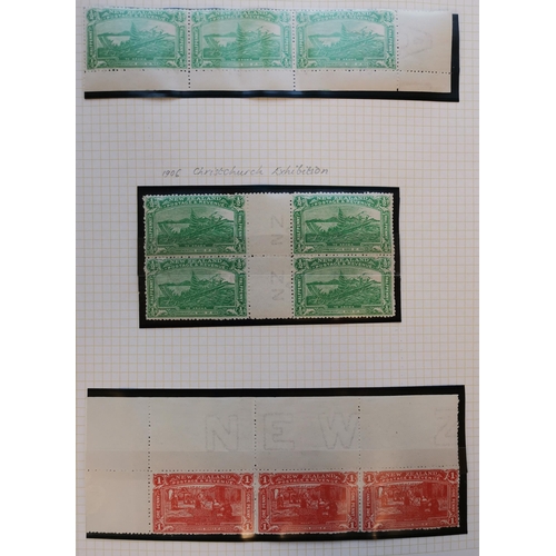 427 - NEW ZEALAND.  1906 Christchurch set of 4 in UM blocks of 4  very fresh and clean  also ½d central gu... 